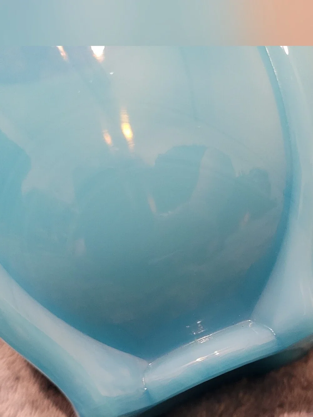 Fenton Art Glass Dandelion Breeze Hand-Painted Sky Blue Glass Flip Vase
